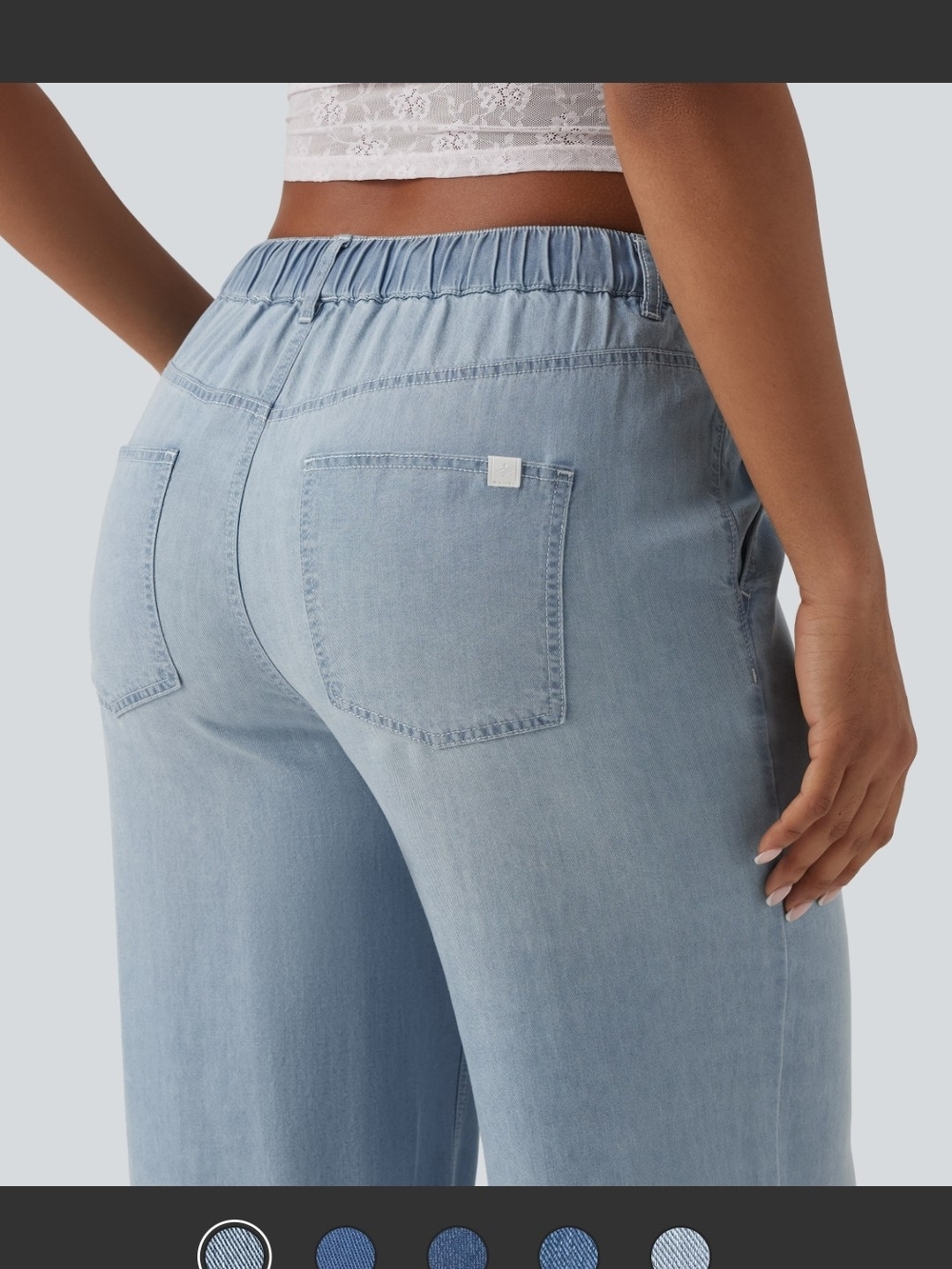 BNWT - HALARA Light Blue Wide Leg Drawstring Pants - Picture 2 of 15